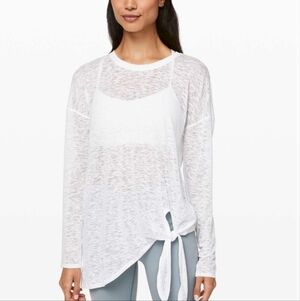 Lululemon Tie Your Practice Long Sleeve White Size Small S ??